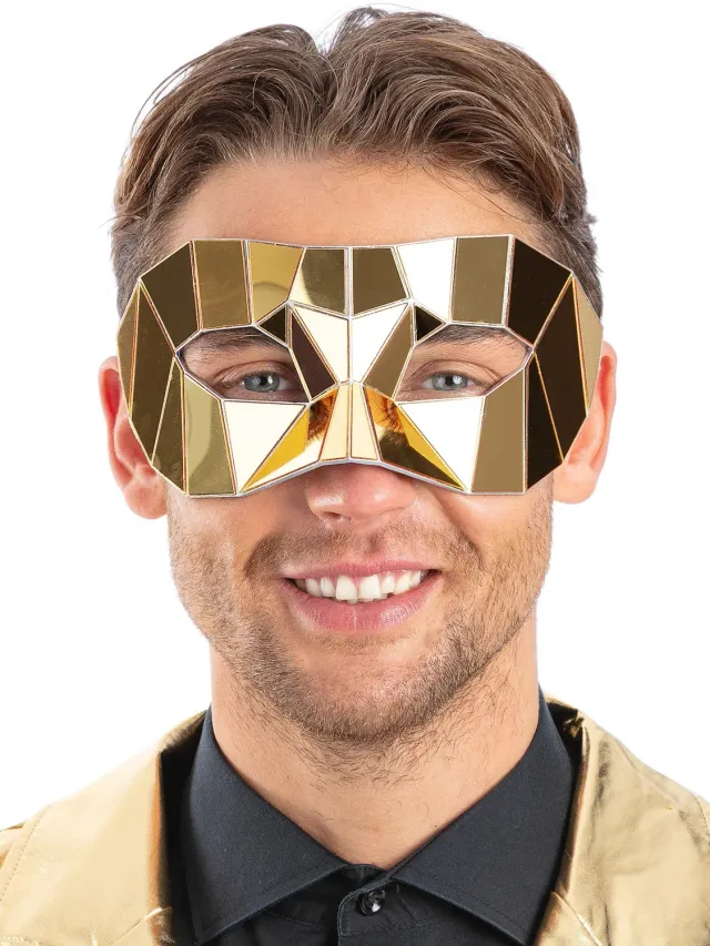 Smiffys Masquerade maschera occhi oro specchiata