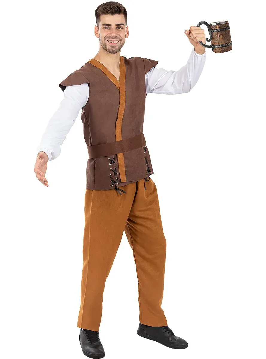 Funidelia Oste Medievale costume uomo marrone tunica