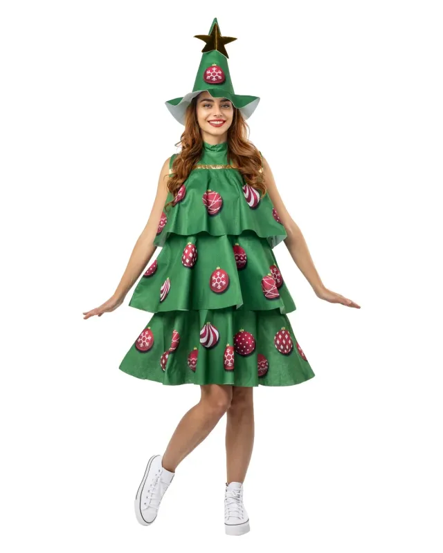 Funidelia Albero di Natale costume donna unica verde tunica
