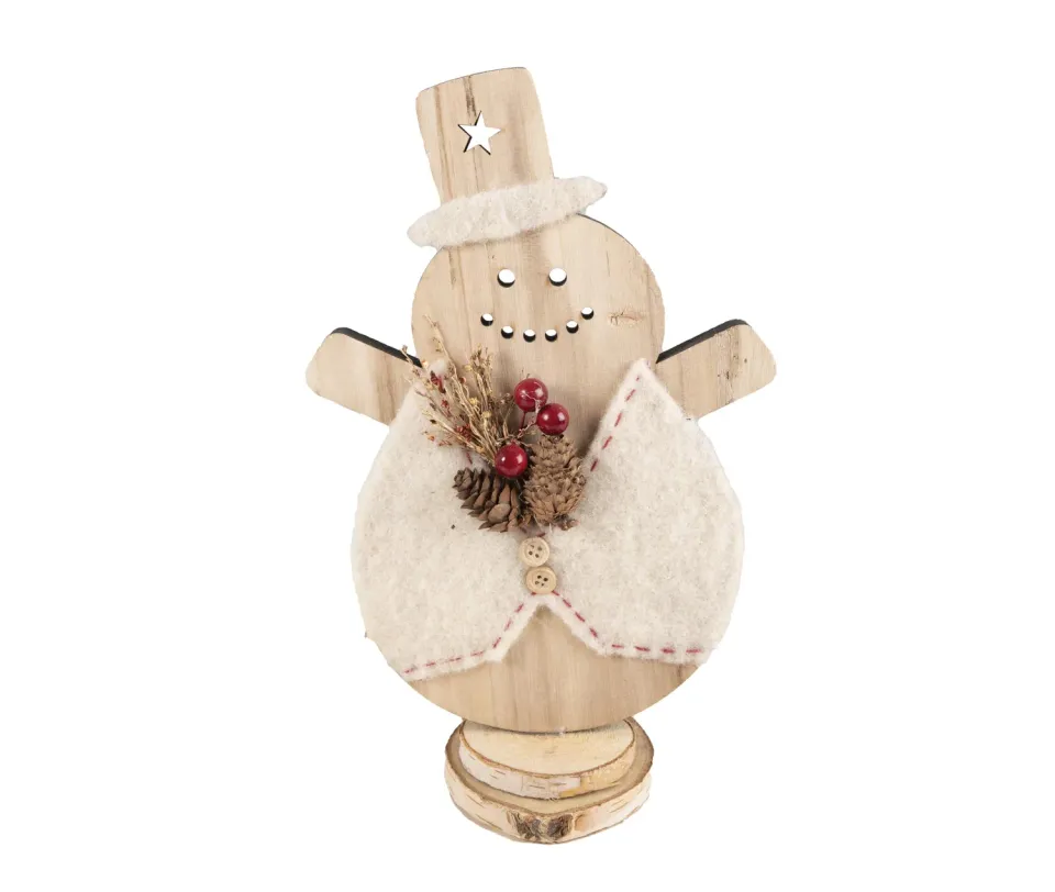P'tit Clown 22869 pupazzo di neve legno 27 cm colore casuale