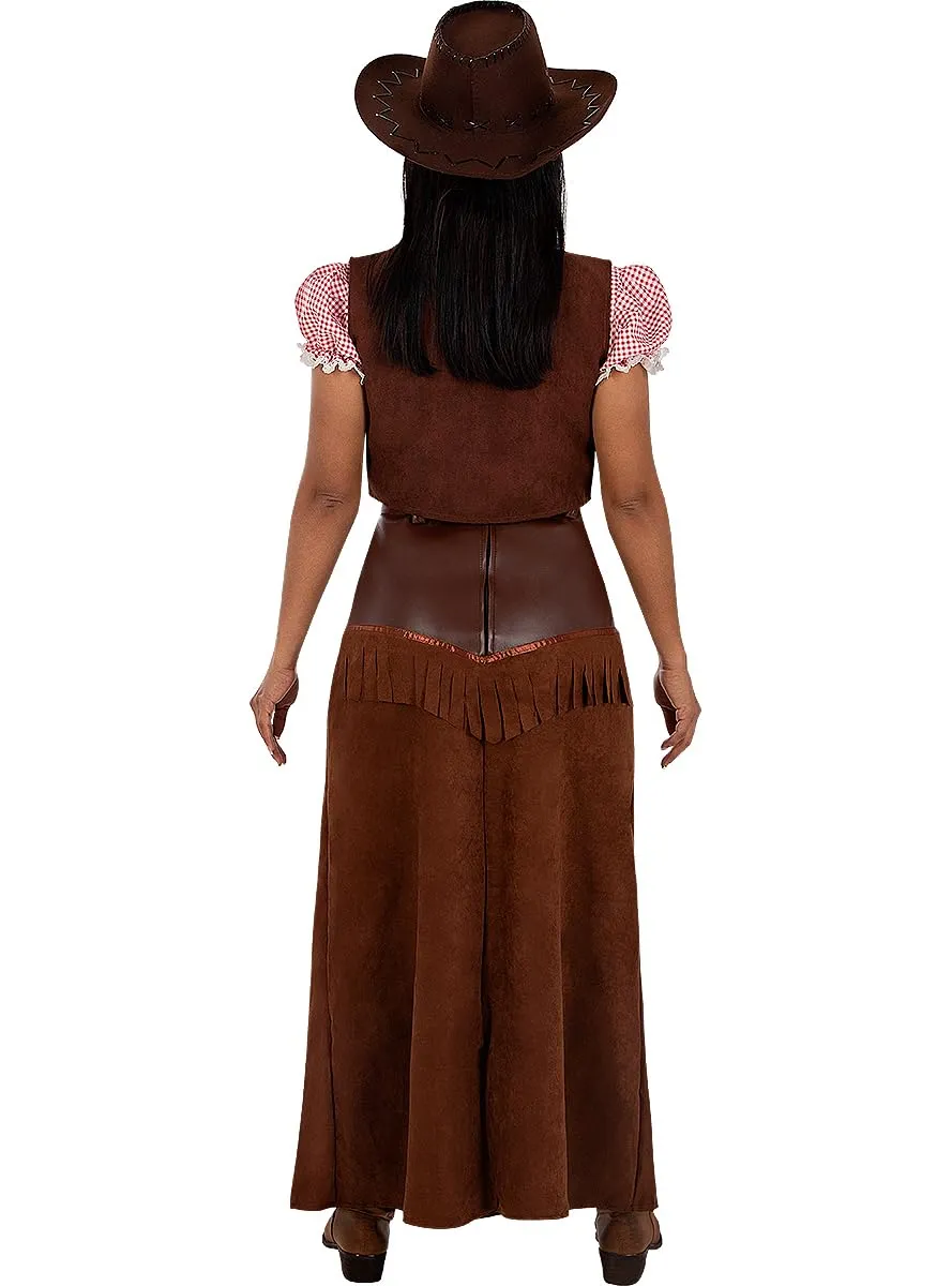 Funidelia Cowgirl Deluxe costume donna S marrone western