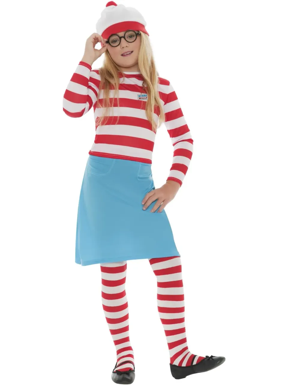 Smiffys Where’s Wally Wenda costume bambina rosso