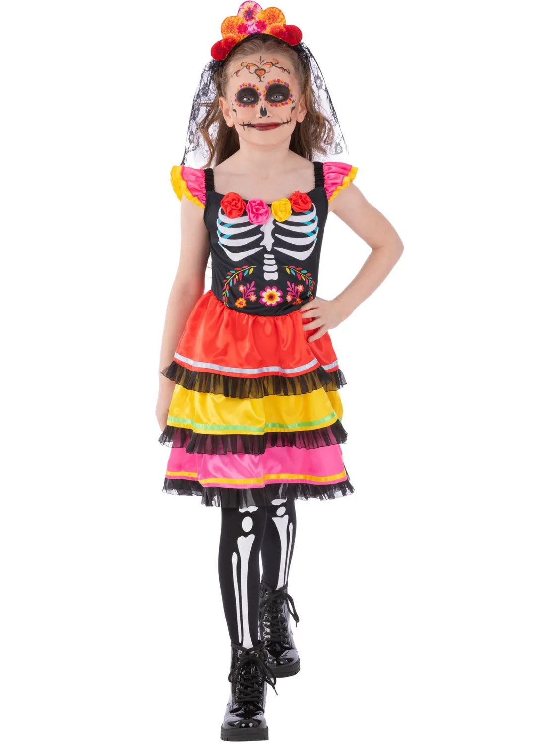 Smiffys Day of the Dead costume bambina teschio
