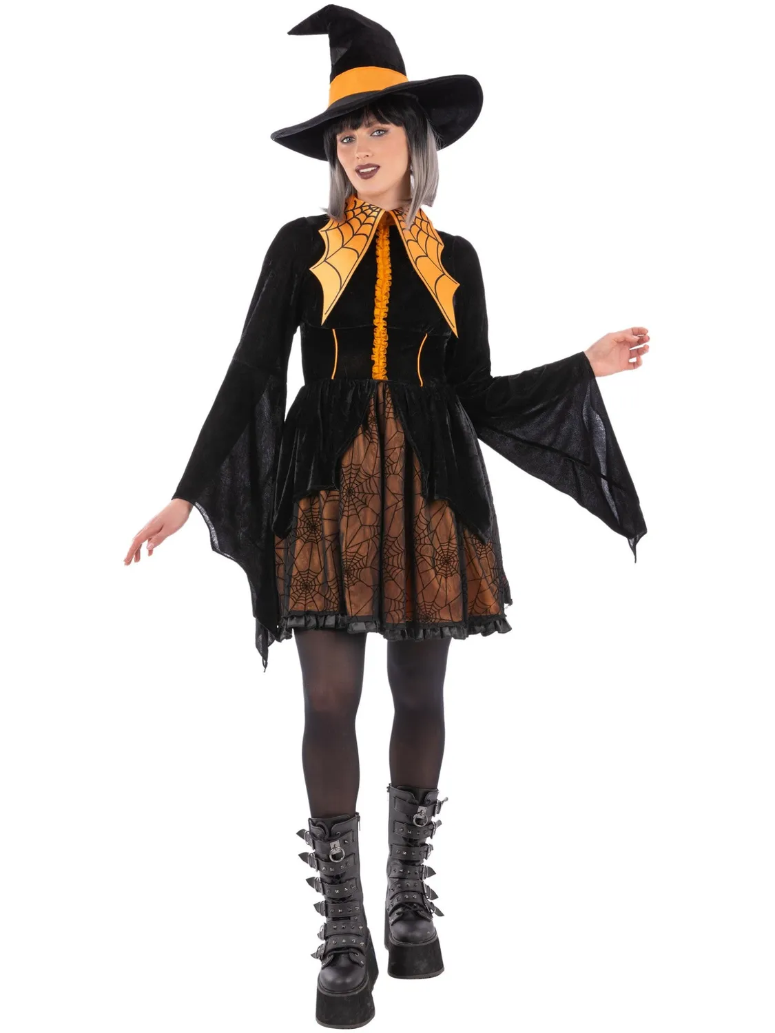 Smiffys Spider Witch costume strega arancione taglia M ragno
