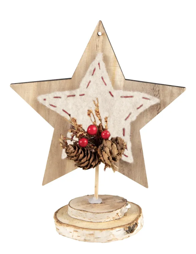P'tit Clown 22867 stella decorativa legno 17 cm colore casuale