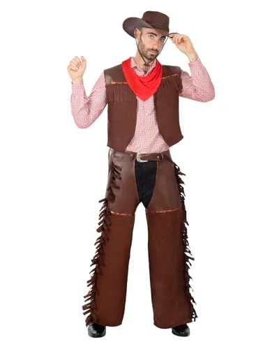 Funidelia Costume Cowboy Pistolero Uomo S-M Marrone Western