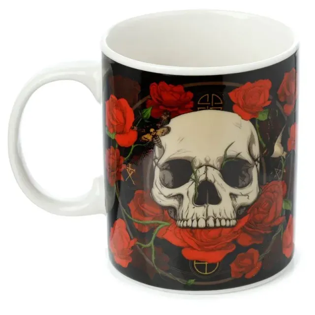 La Bottega di Merlino Tazza Teschi e Rose Porcellana 300 ml