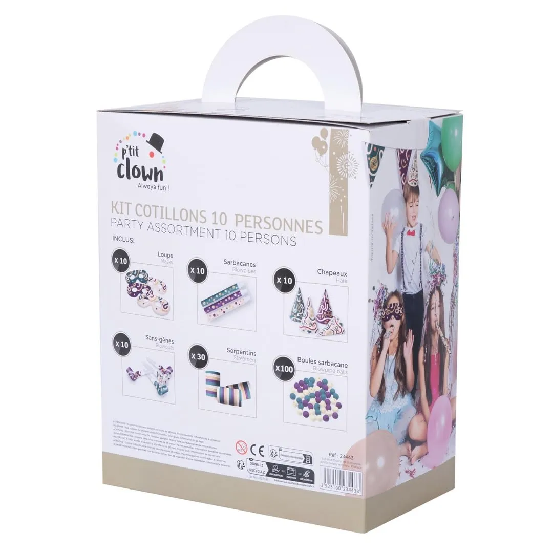 P'tit Clown 23443 kit cotillon 10 persone multicolore