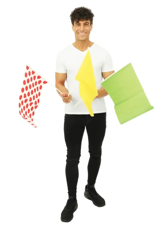 P'tit Clown Bandiere 30x40 cm Pois 3 Pezzi Verde Giallo