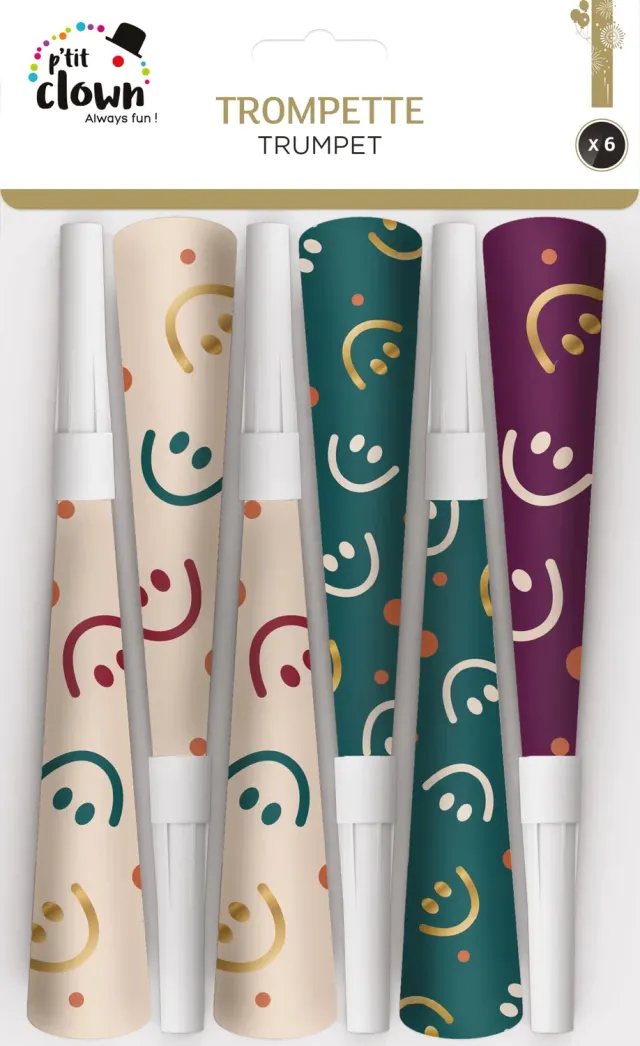 P'tit Clown 23449 Tromba cartone 17 cm 6 pezzi