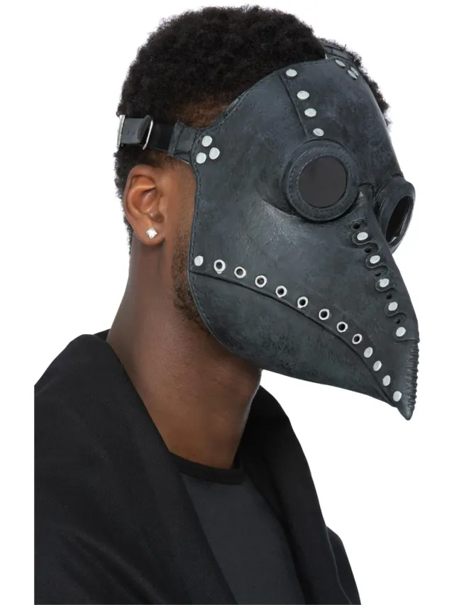 Smiffys Plague Doctor maschera lattice nero argento