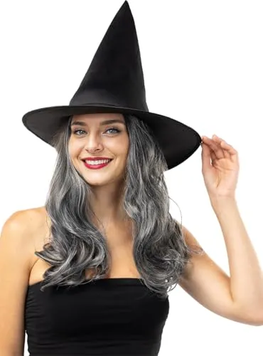 Funidelia Parrucca da Strega Donna Nera Halloween