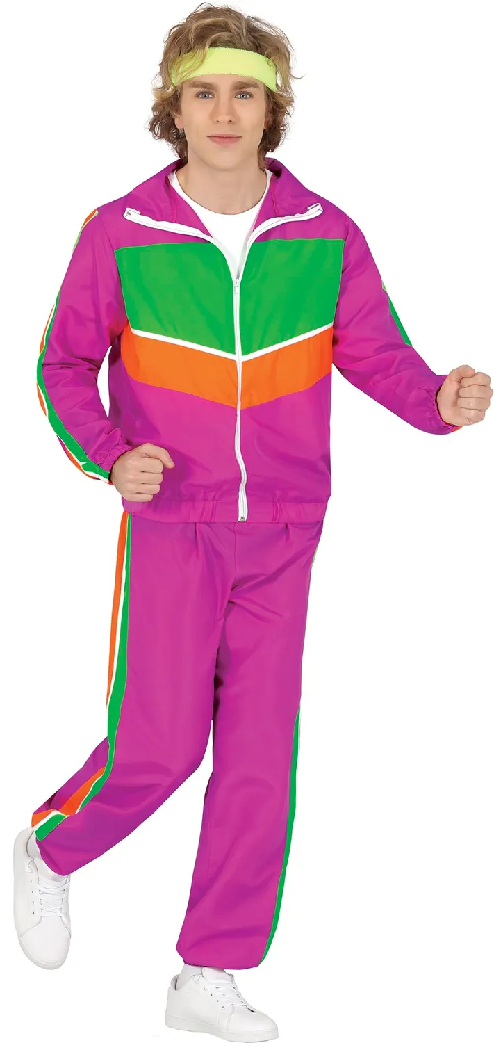 Guirca Ginnasta costume anni 80 rosa uomo taglia L