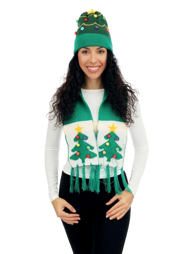 P'tit Clown set natale cappello e sciarpa adulto nero ghirlanda