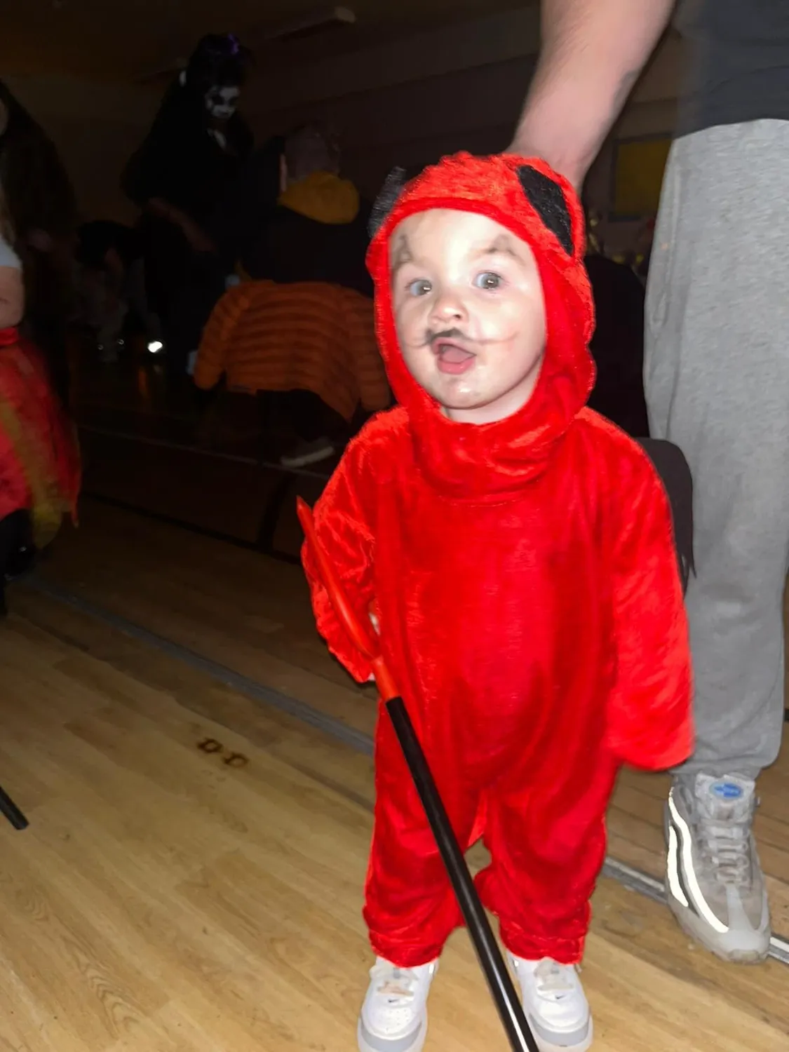 Guirca Costume Diavolo Bambino 18-24 Mesi Tuta Rossa Ali Nere