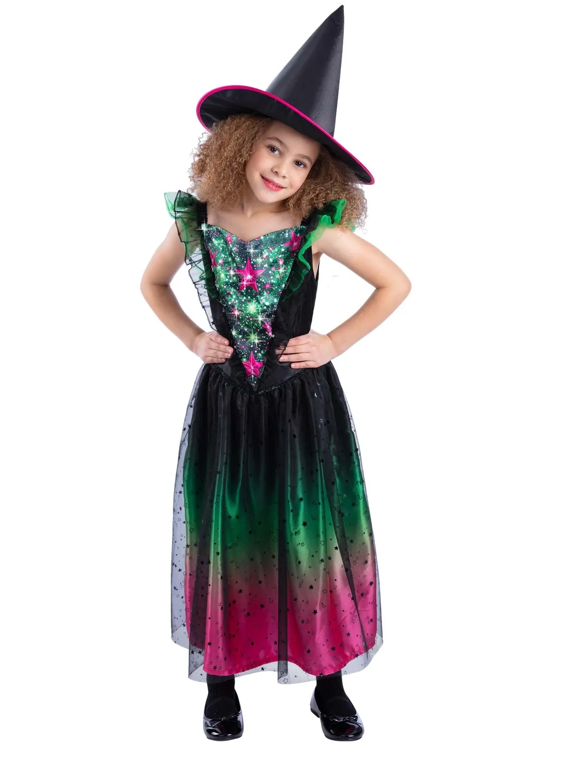 Smiffys Wicked Witch costume strega bambina 7-9 anni
