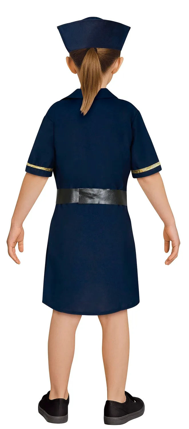 Guirca Poliziotta blu oro costume bambina 7-9 anni
