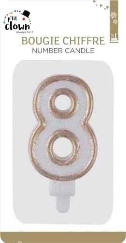 P'tit Clown 21198 candela numero 8 oro per torta