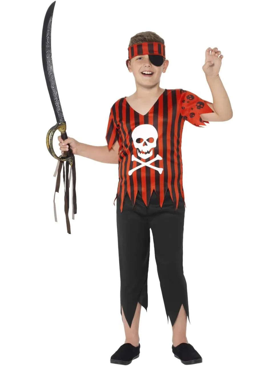 Smiffys Jolly Roger costume pirata bambino rosso 10-12 anni