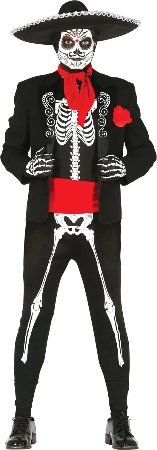 Guirca Scheletro Mariachi costume ragazzo L 52-54 nero