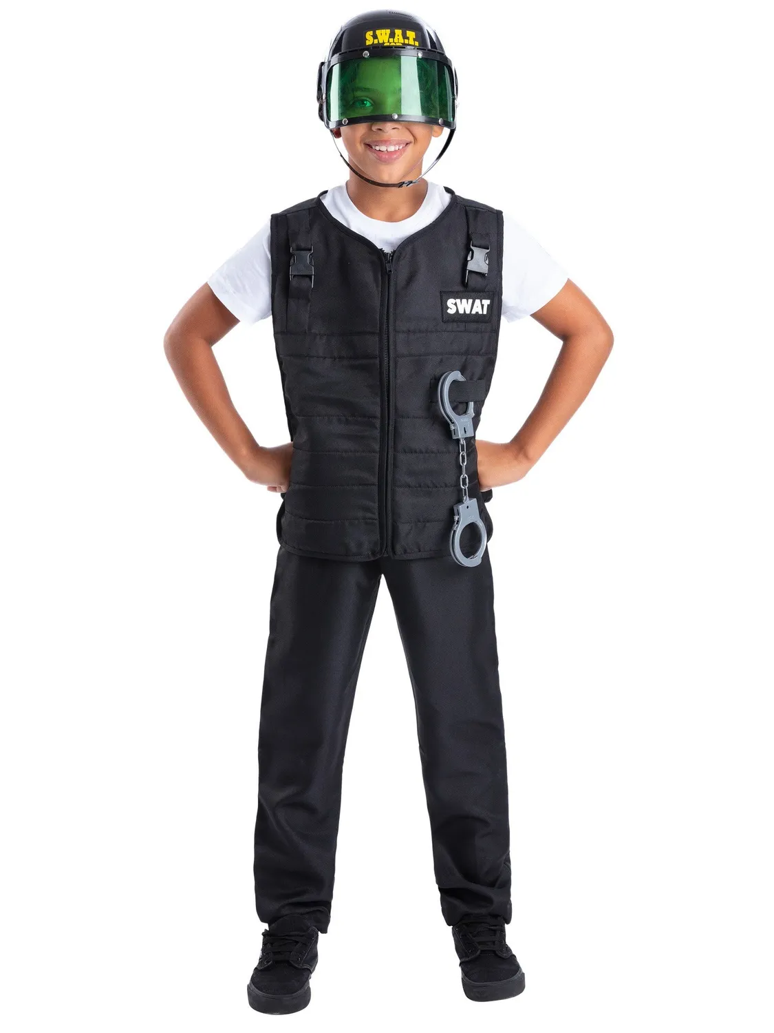 Smiffys Swat costume bambino nero 4-6 anni set