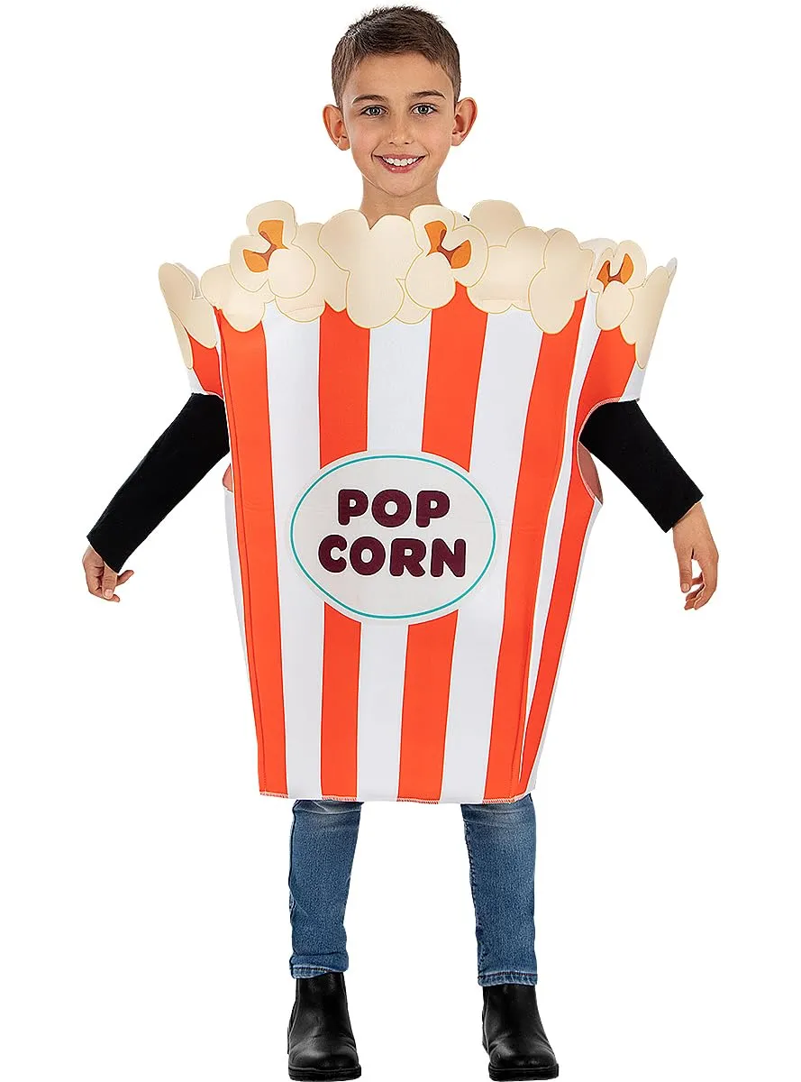 Funidelia Popcorn costume bambini 3-6 anni bianco cibo