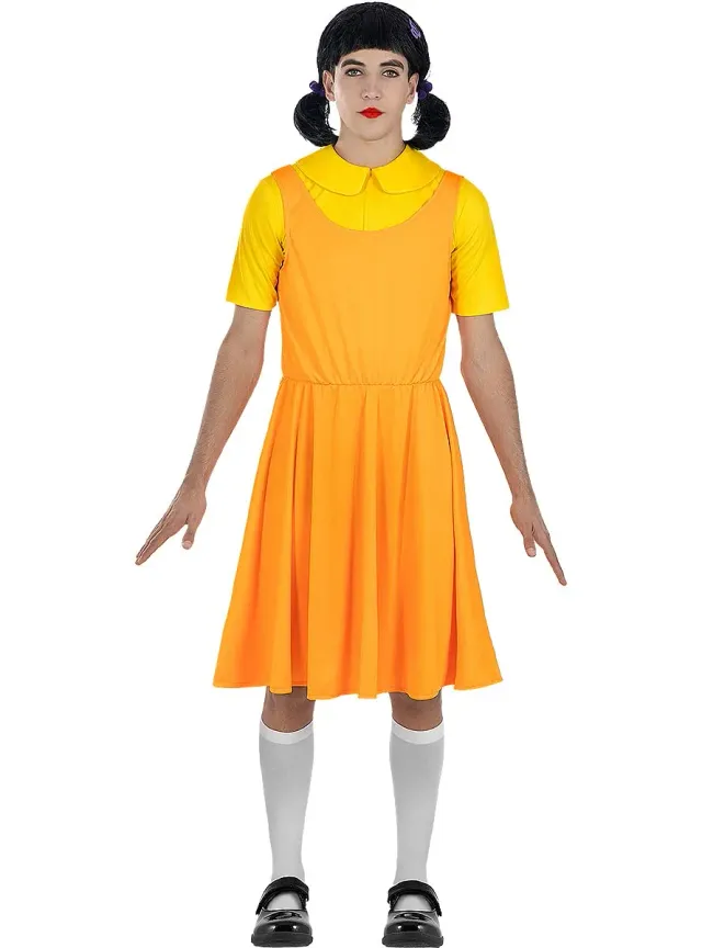 Funidelia Costume Bambola Squid Game donna arancione S-M