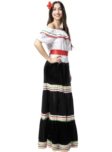Funidelia Costume Messicana Donna S-M Nero Giorno Morti