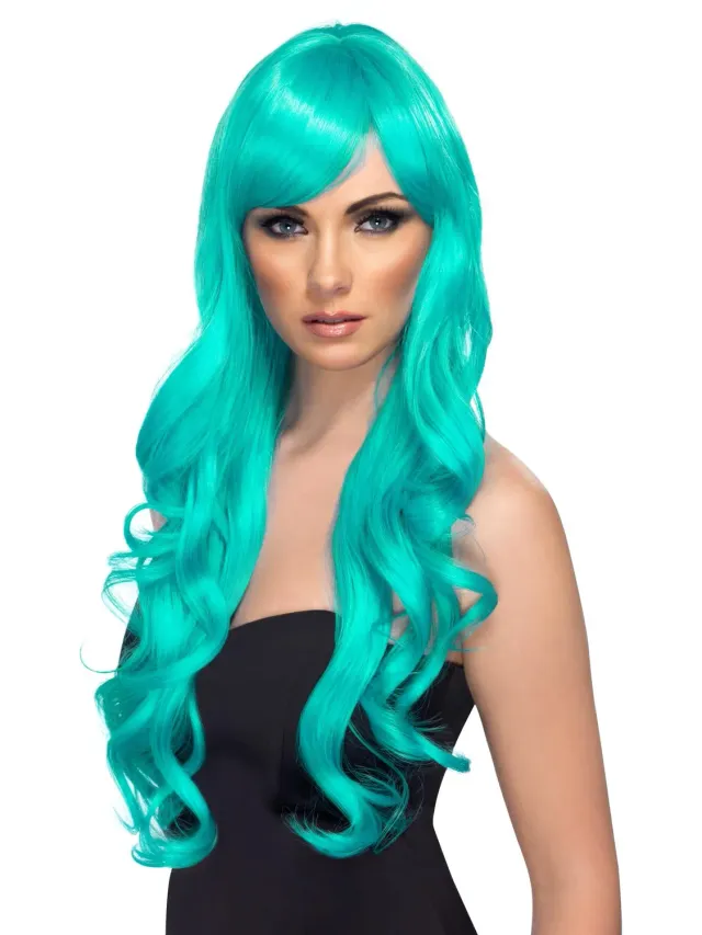 Smiffys Desire parrucca verde riccia lunga