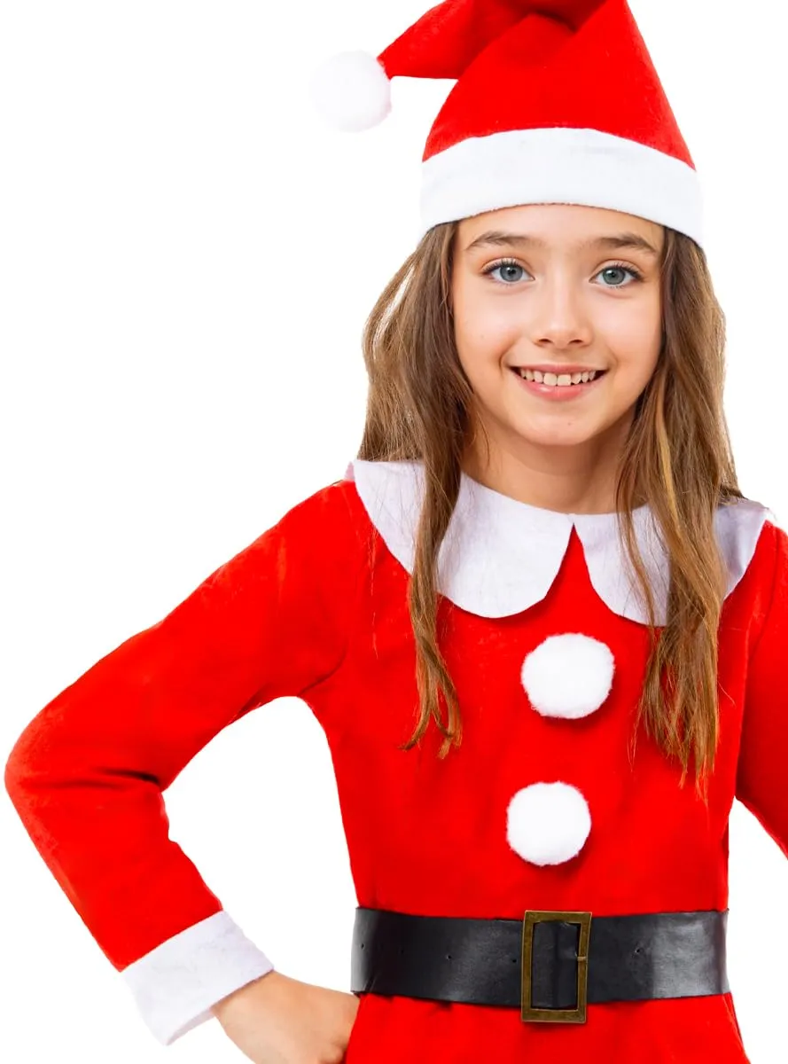 Funidelia Miss Mamma Natale Costume Bambina 7-9 anni rosso