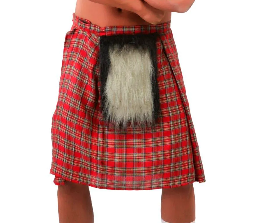 Fiestas Guirca Kilt Verde scozzese taglia unica uomo