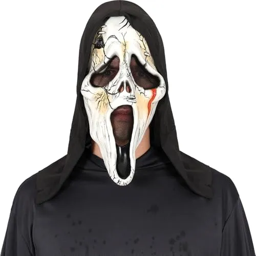 Fiestas Guirca Maschera Horror bianco-nero adulto