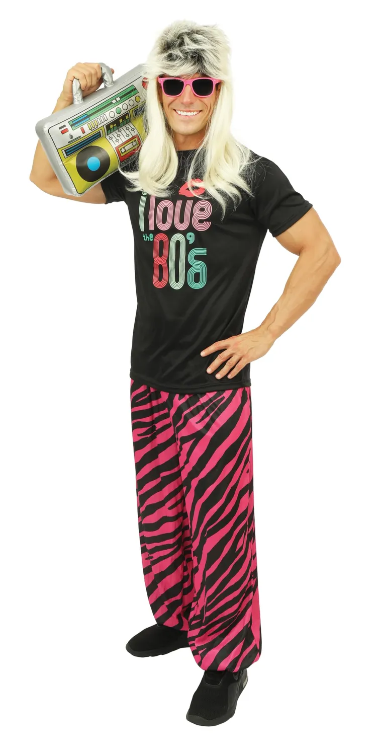 P'tit Clown Costume Anni 80 Uomo Retro L-XL