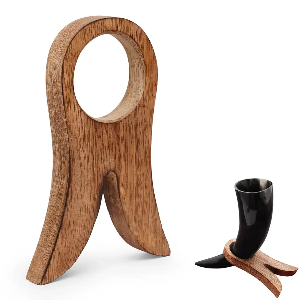 La Bottega di Merlino Supporto corno in legno massello