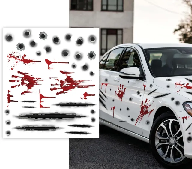 Guirca Auto Sangue decorazione adesiva 30x40 cm