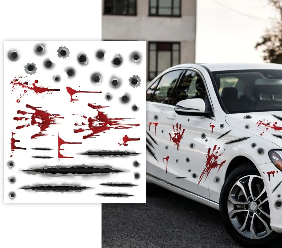 Guirca Auto Sangue decorazione adesiva 30x40 cm