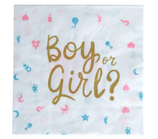 Fiestas Guirca It's a Boy or Girl tovaglioli 20 pezzi bianchi