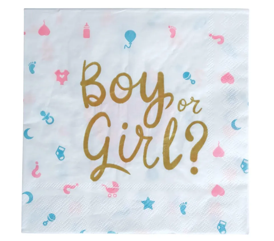 Guirca Tovaglioli Boy or Girl 20 Pezzi 16x16 cm