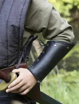 La Bottega di Merlino Bracciale nero cuoio imbottito