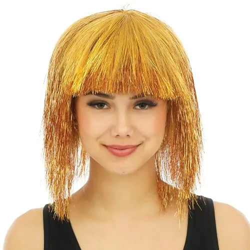 P'tit Clown Luxe parrucca disco oro capelli sintetici
