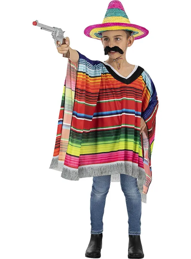 Funidelia Messicano poncho bambino marrone