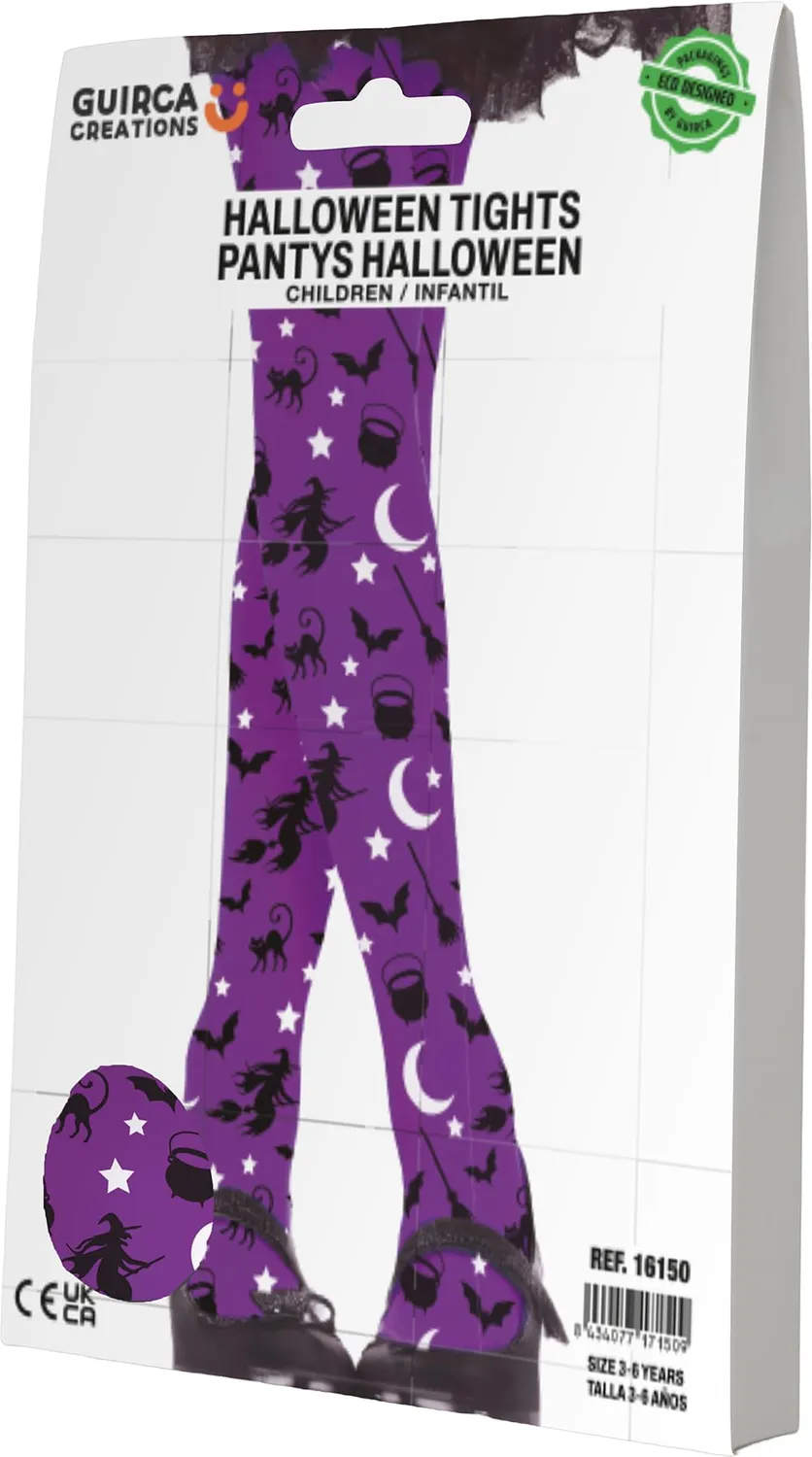 Guirca Strega Bambina collant viola 3-6 anni
