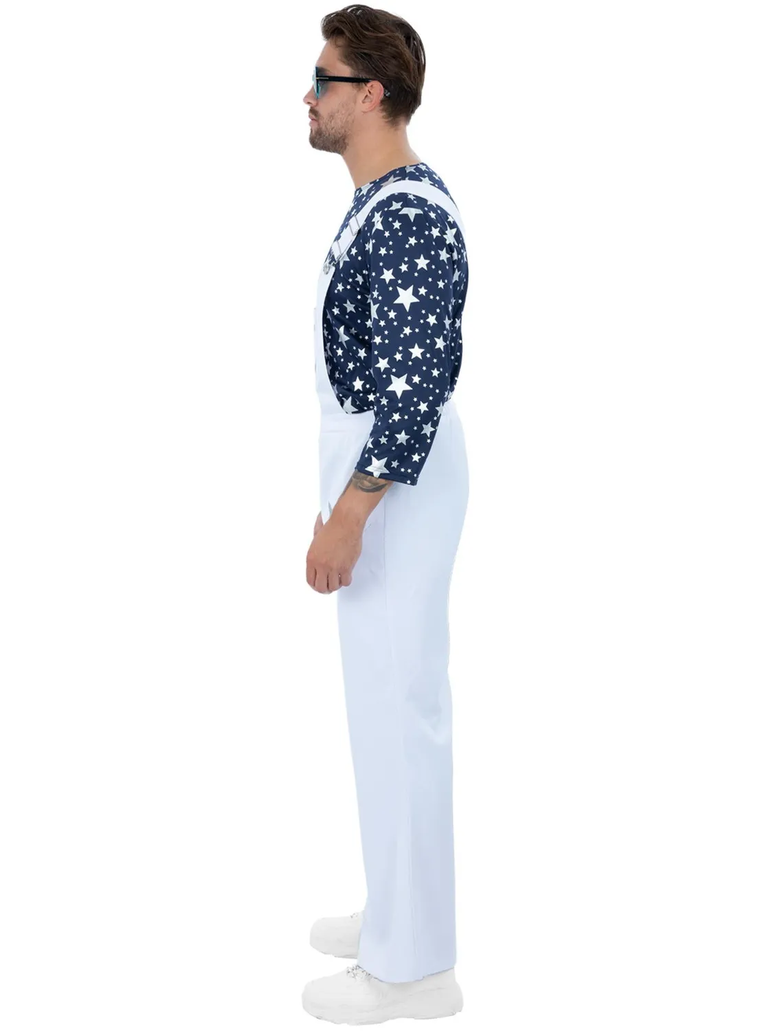 Smiffys Elton John costume uomo M salopette bianca star