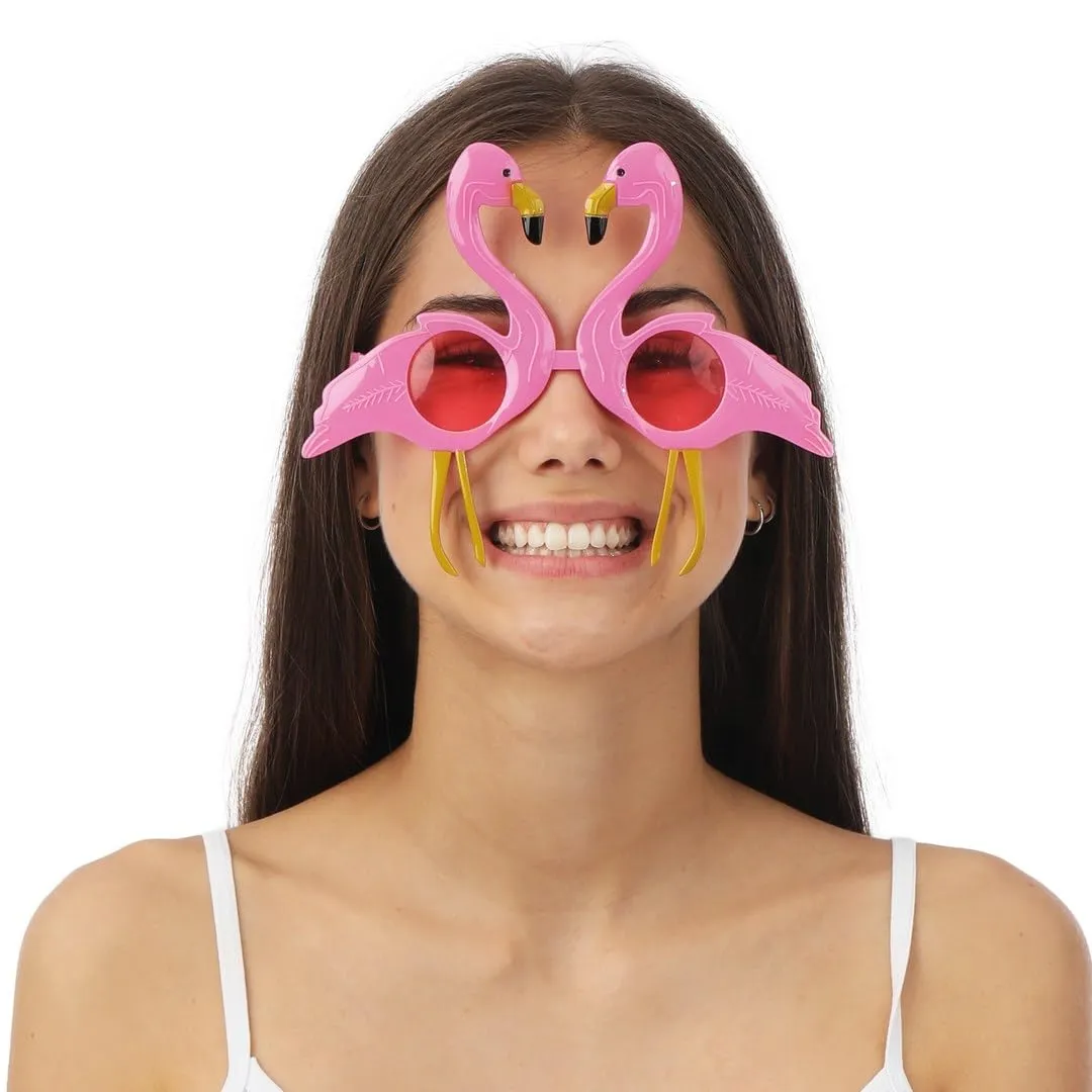 P'tit Clown Occhiali Festa Fenicottero Rosa Adulti Plastica