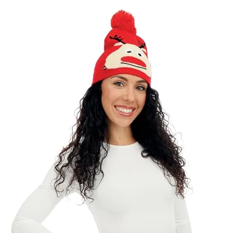 P'tit Clown Renna Luminosa cappello Natale adulto rosso