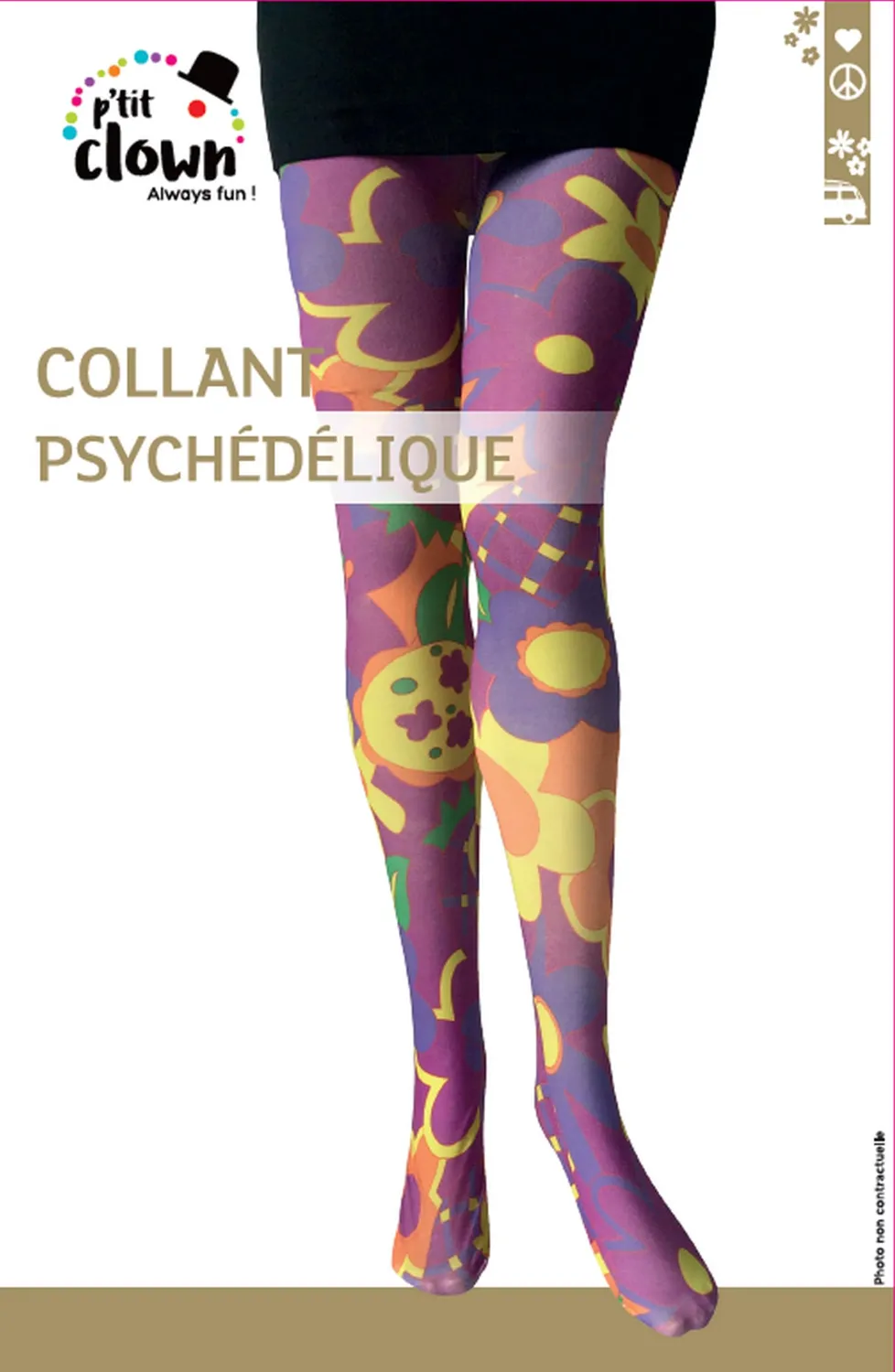 P'tit Clown Collant Opaco Psichedelico Donna Taglia Unica