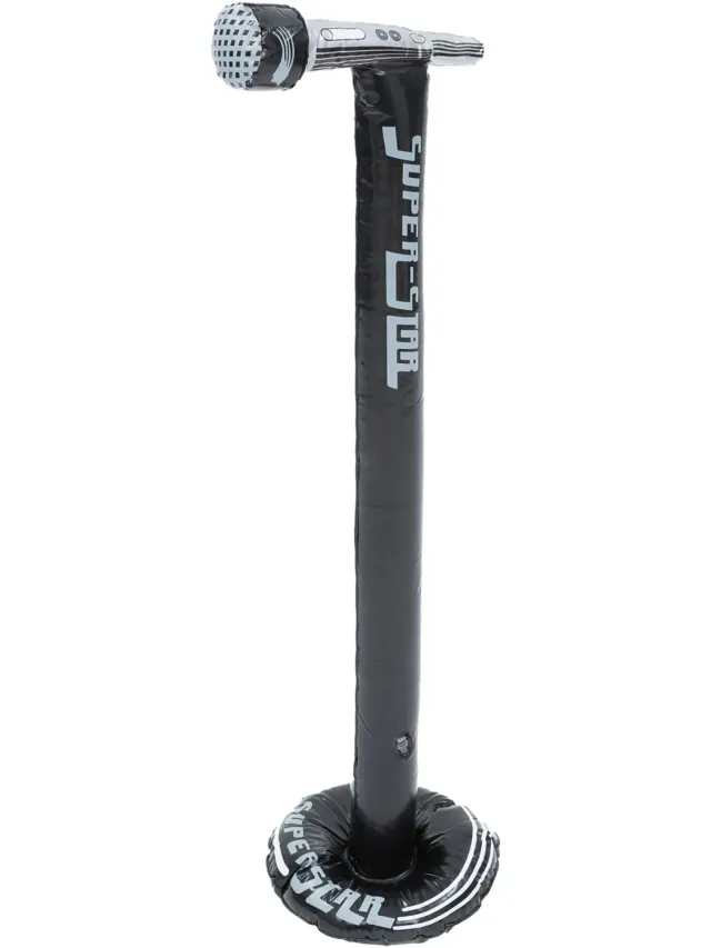 Smiffys microfono gonfiabile 90cm nero pop star