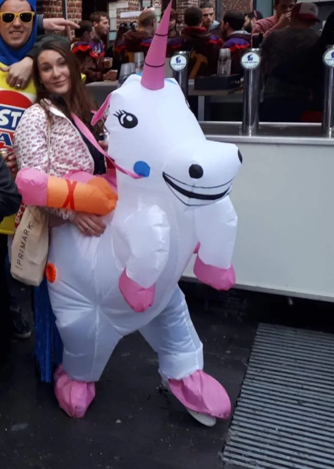 Bodysocks Unicorno costume gonfiabile adulti cavalcabile