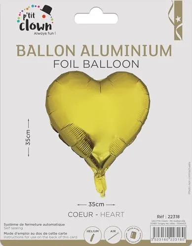 P'tit Clown Palloncino Cuore Argento in alluminio