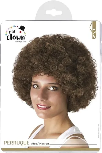 P'tit Clown Willy 64470 Parrucca Afro Marrone Unisex